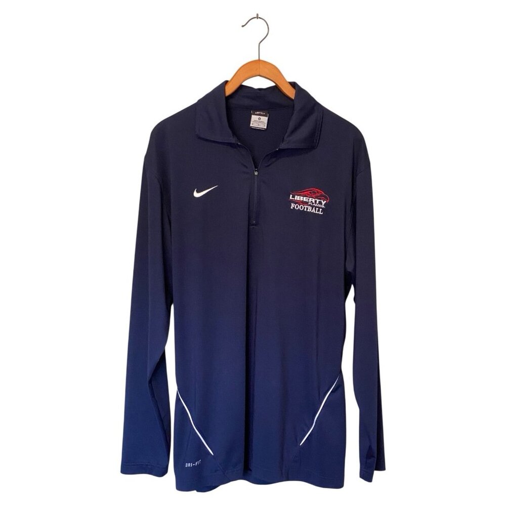 Liberty Flames Football Blue 1/4 Zip Nike Pullover Men's Size M-L University